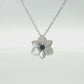Sterling Silver Southern Magnolia Deep Blue Sapphire Pendant Necklace