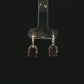14K Yellow Gold Oval Garnet and Diamond Drop Earrings