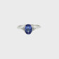 Oval Tanzanite and Diamond Ring in 10K White Gold