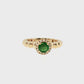 Round Emerald Diamond Halo Ring in 14K Yellow Gold
