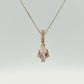 Pear Morganite and Diamond Pendant Necklace in 14K Yellow Gold