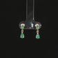 Pear Emerald and Diamond Drop Earrings in 14K Yellow Gold
