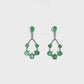 Emerald and Diamond Dangle Earrings in 14K White Gold