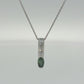 14K White Gold Oval Alexandrite and Diamond Pendant Necklace