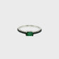 Emerald-Cut Emerald and Black Diamond Ring in 14K White Gold