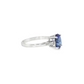 Oval Tanzanite and Baguette Diamond Ring in Sterling Silver