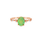 14K Rose Gold Oval Opal and Diamond Ring