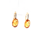 14K Yellow Gold Oval Citrine and Diamond Drop Earrings