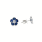 14K White Gold Sapphire and Diamond Floral Earrings