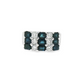 Three-Row Baguette Sapphire and Diamond 14K White Gold Ring