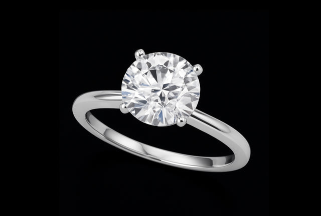 Diamond ring on a black background
