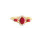 10K Yellow Gold Oval Ruby and Diamond Halo Ring