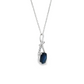 Oval Sapphire and Diamond Pendant Necklace in 14K White Gold