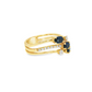 14K Yellow Gold Oval Sapphire and Diamond Multi-Stone Ring
