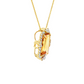 14K Yellow Gold Emerald-Cut Citrine and Diamond Halo Pendant Necklace