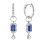 14K White Gold Sapphire and Diamond Halo Dangle Earrings
