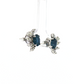 14K White Gold Sapphire and Diamond Cluster Earrings