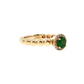 Round Emerald Diamond Halo Ring in 14K Yellow Gold