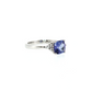 Cushion Tanzanite and Diamond Ring in 10K White Gold