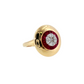 14K Yellow Gold Ruby and Diamond Domed Cocktail Ring