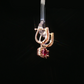14K Rose Gold Ruby and Diamond Halo Drop Earrings