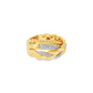 Multi-Textured Diamond Braided Band Ring in 14K Yellow Gold