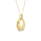 14K Yellow Gold Geometric Diamond Pendant Necklace