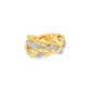 Multi-Textured Diamond Braided Band Ring in 14K Yellow Gold