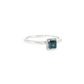Princess-Cut Sapphire and Diamond Halo Ring in 14K White Gold