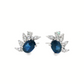 14K White Gold Sapphire and Diamond Cluster Earrings