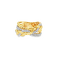 Multi-Textured Diamond Braided Band Ring in 14K Yellow Gold
