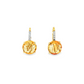 Round Citrine and Diamond 14K Yellow Gold Earrings
