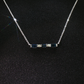 14K White Gold Sapphire and Diamond Bar Necklace