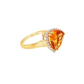 14K Yellow Gold Trillion Citrine and Diamond Cocktail Ring