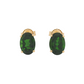 14k Yellow Gold Oval Chrome Diopside Stud Earrings