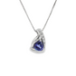 Trillion Tanzanite Diamond Pendant Necklace in Sterling Silver