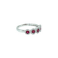 14K White Gold Five-Stone Ruby and Diamond Halo Ring