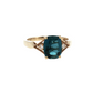 Cushion London Blue Topaz and Diamond Yellow Gold Ring