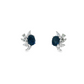 14K White Gold Sapphire and Diamond Cluster Earrings