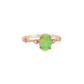 14K Rose Gold Oval Opal and Diamond Ring