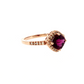 14K Rose Gold Cushion Rhodolite Diamond Halo Ring