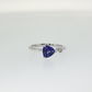 Trillion Tanzanite and Diamond Bypass Ring in Sterling Silver
