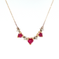 14K Yellow Gold Heart-Shaped Ruby and Diamond Pendant Necklace