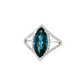 14K White Gold Marquise London Blue Topaz Statement Ring