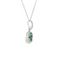 Emerald and Diamond Pendant Necklace in 14K White Gold